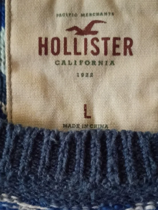 Hollister Striped Crewneck Sweater in Navy, Pink & Mint - Picture 2 of 3